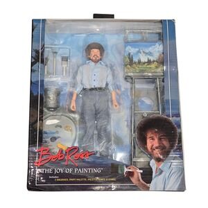 NECA Bob Ross The Joy of Painting 8" Clothed Action Figure w/ Accessories 14896